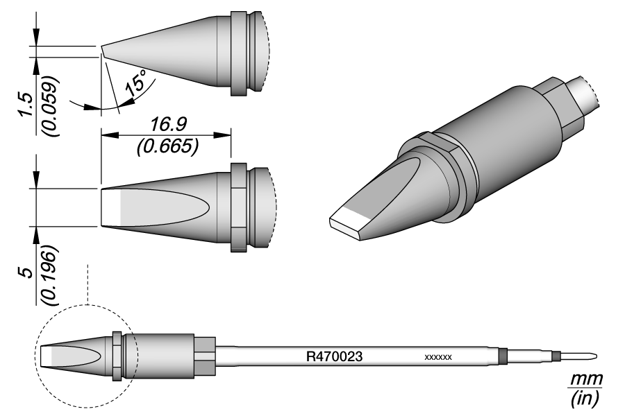 R470023 - Chisel Cartridge 5 x 1.5